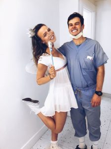 Tooth Fairy and Dentist Halloween Costume #halloween #halloweencostume #halloweencouplecostume #couplecostume #diycostume #diyhalloween #diyhalloweencostume #KAinspired www.kainspired.com