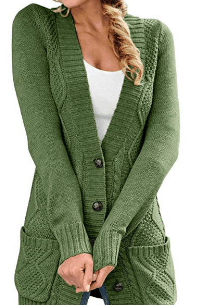 COMFY SWEATER FOR FALL - open front cable knit cardigan