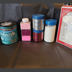 supplies to make glitter ornaments