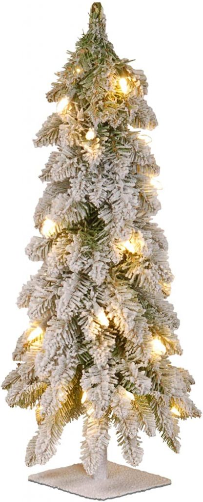 SNOWY PRE-LIT ARTIFICIAL CHRISTMAS TREE