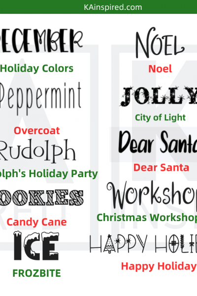 Cricut Christmas Fonts