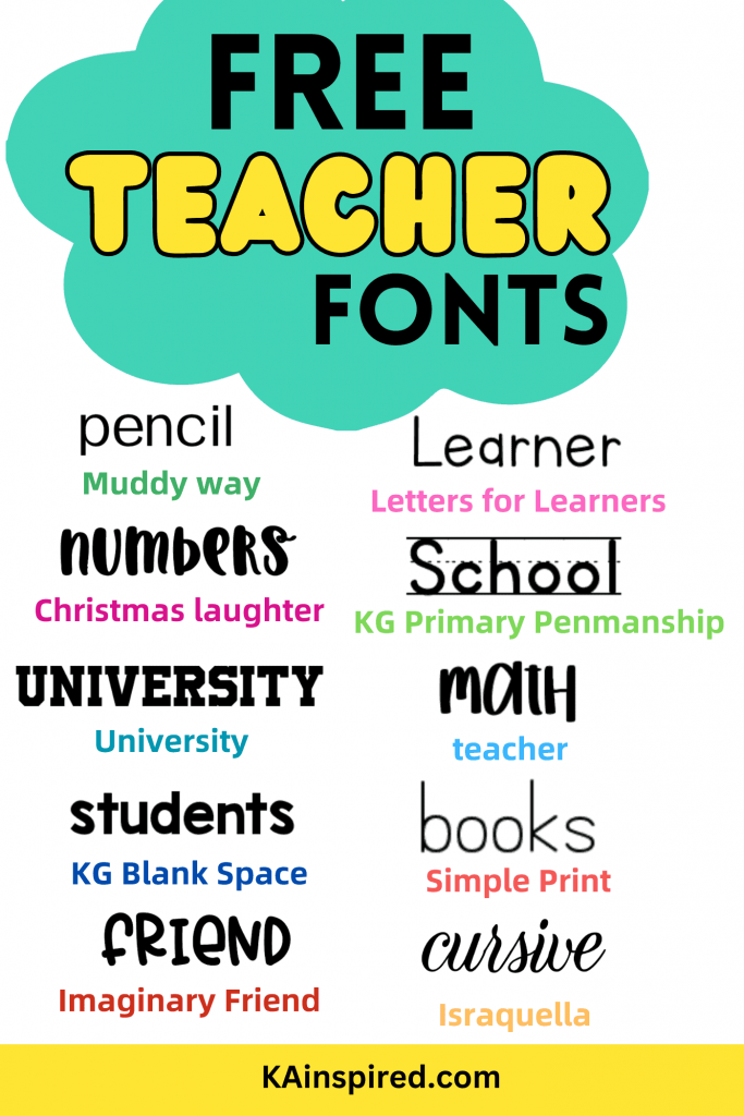 FREE CRICUT TEACHER FONTS